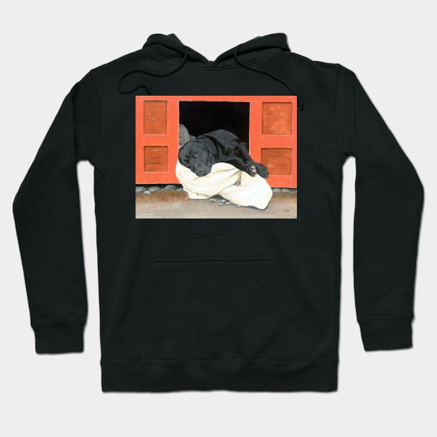 Black Labrador Hoodie by Sandra Warmerdam